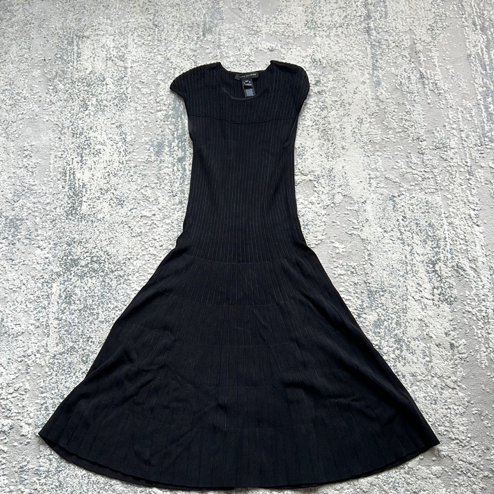Ralph Lauren Black label. Black Midi Dress.
